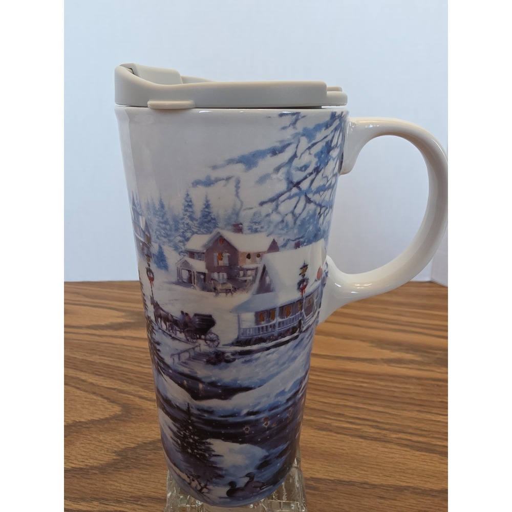 Cypress Home Glowing Home Christmas Ceramic Travel The Perfect Cup EUC